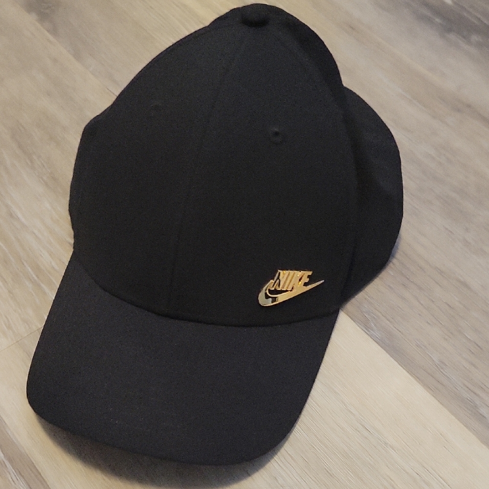 Nike Black Hat with Gold Emblem